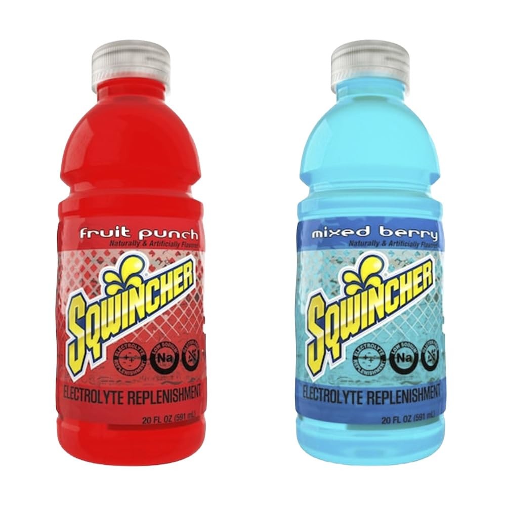 Electrolyte Sports Drink, Fruit Punch & Mixed Berry, 24 Bottles Each (48 Total)