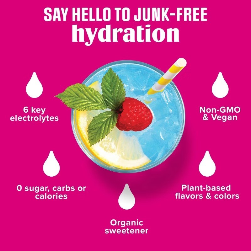Daily Hydration Electrolyte Stick Packs – Raspberry – 1.6oz/14ct
