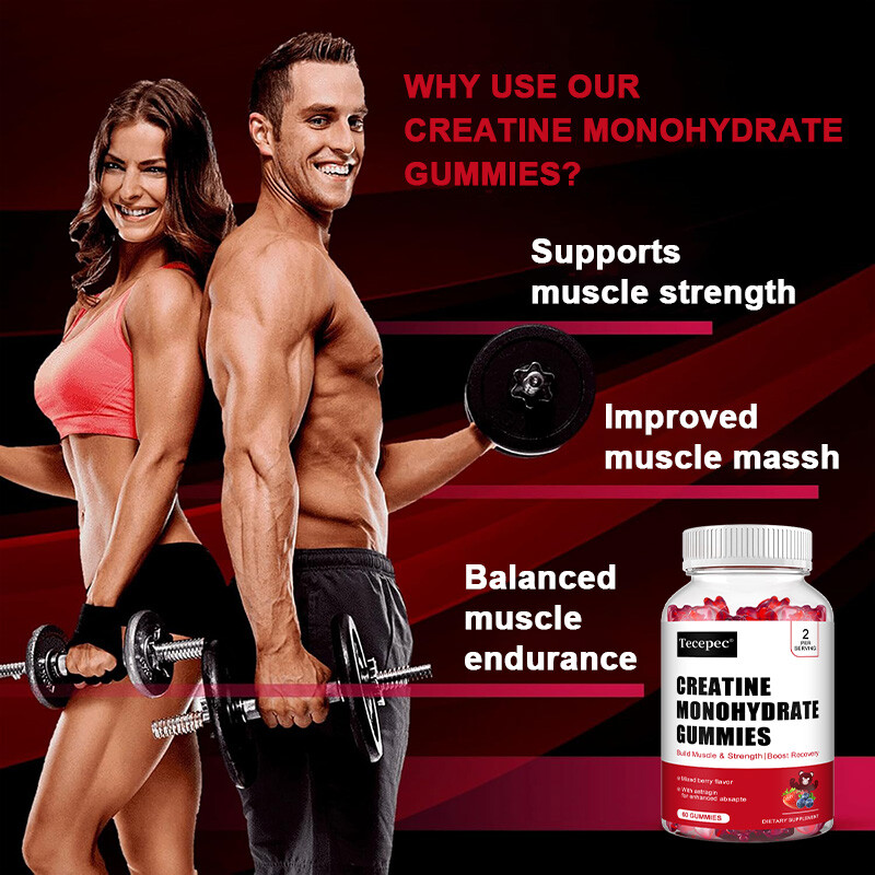 Creatine Monohydrate Gummy Energy Enhancement Improves Muscle