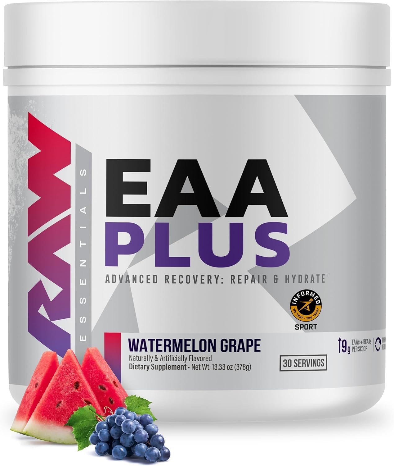 RAW EAA Plus Amino Acid Hydration Electrolytes Powder 30 Servings 3 Flavors New