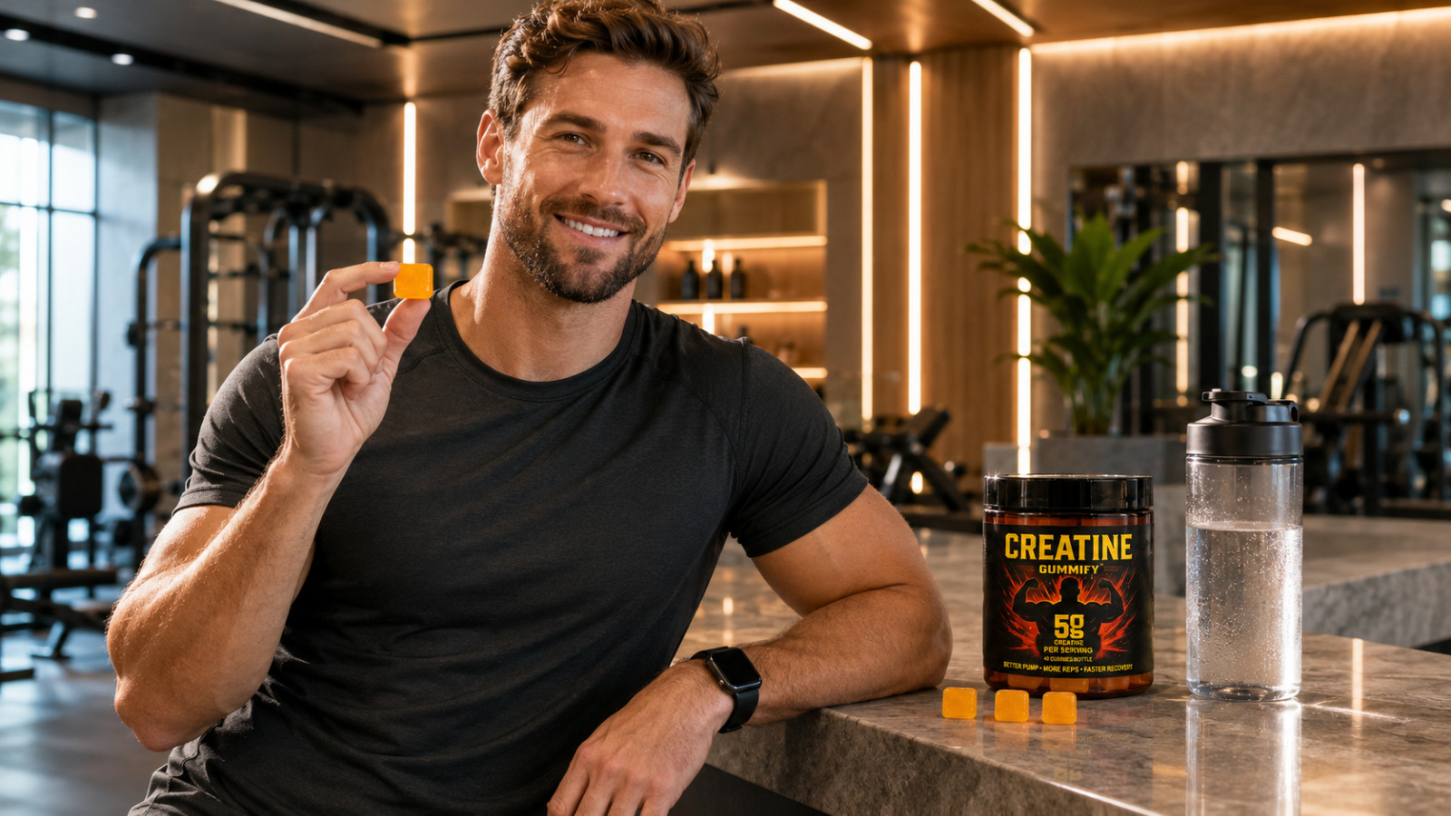 2 Pack Creatine gummies, 5g creatine, 40 gummies per bottle, vegan, gluten-free