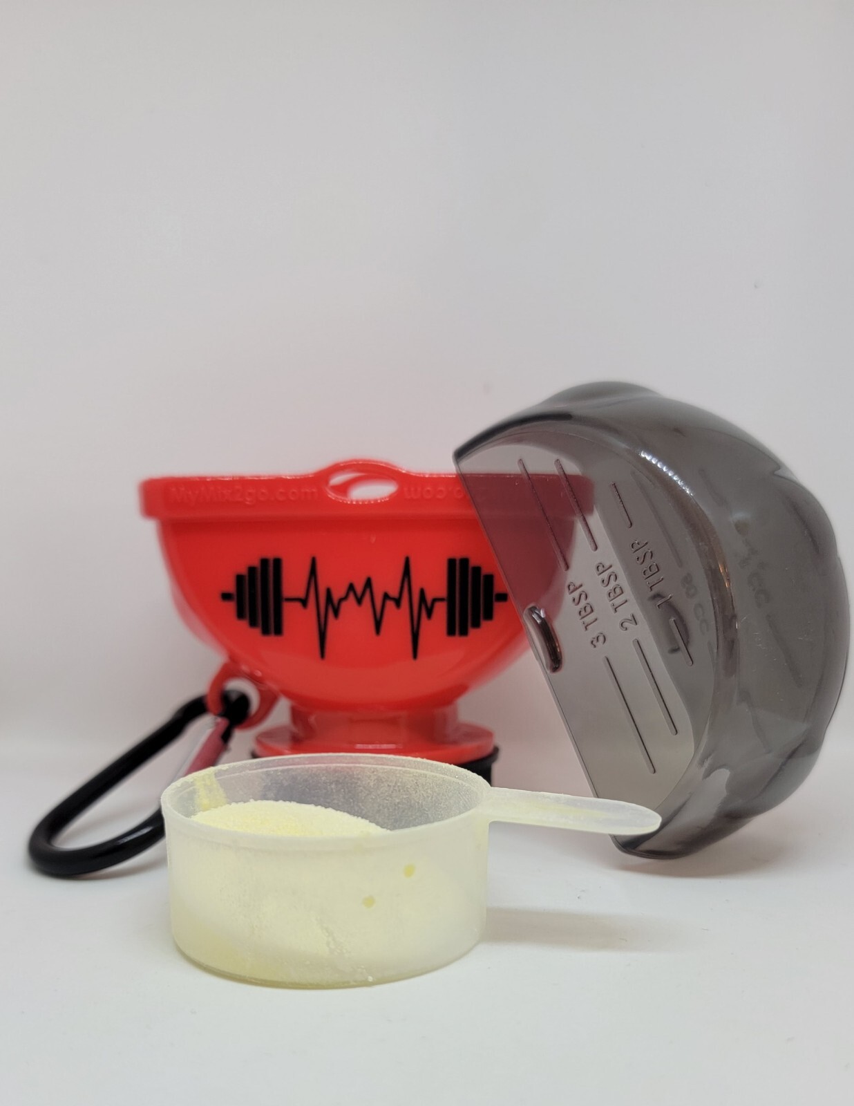 Portable Supplement Powder Storage Container/Funnel Keychain Gym Free Shipping