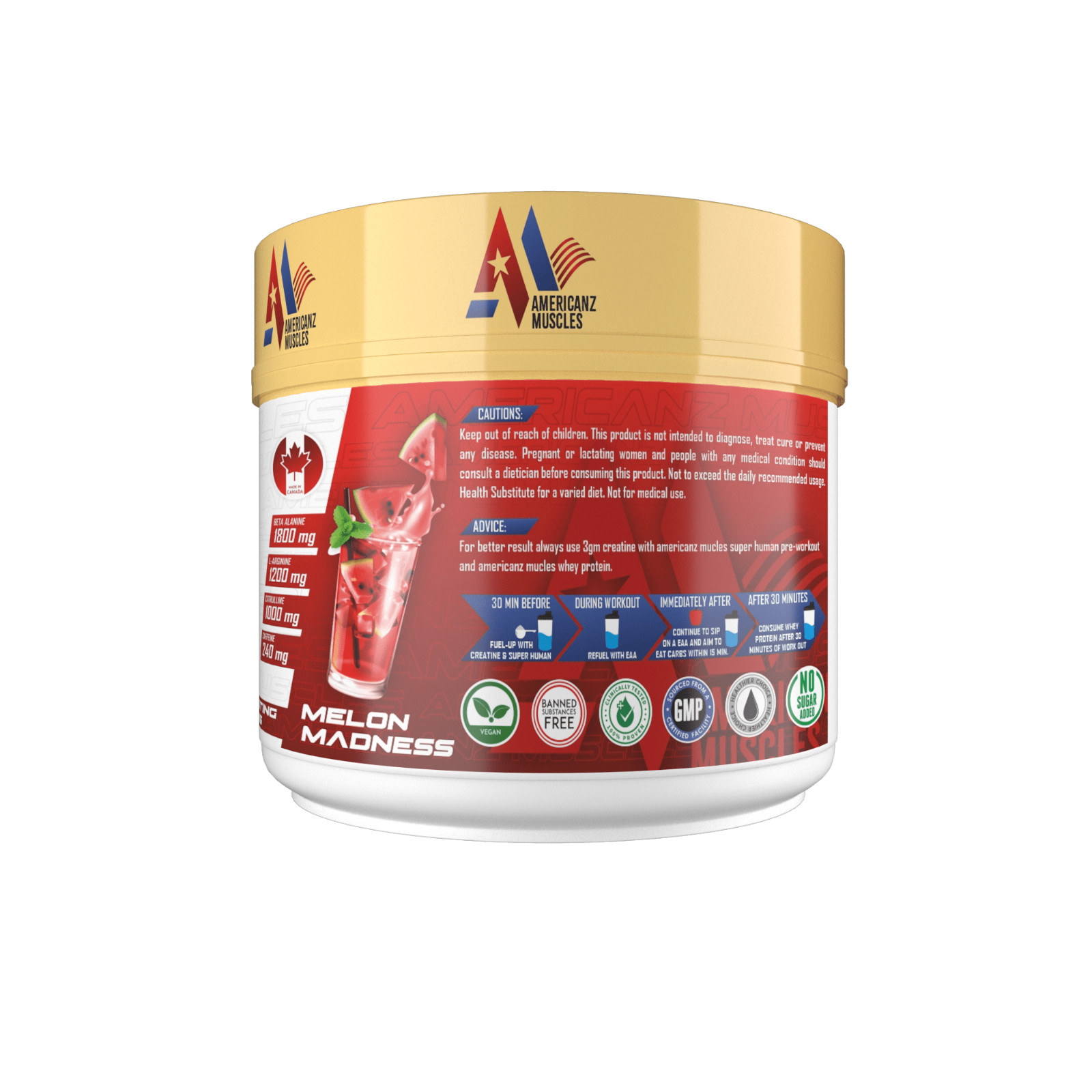 Americanz Muscles Super Human PreWorkout Endless Energy (Melan Madness) 150GM