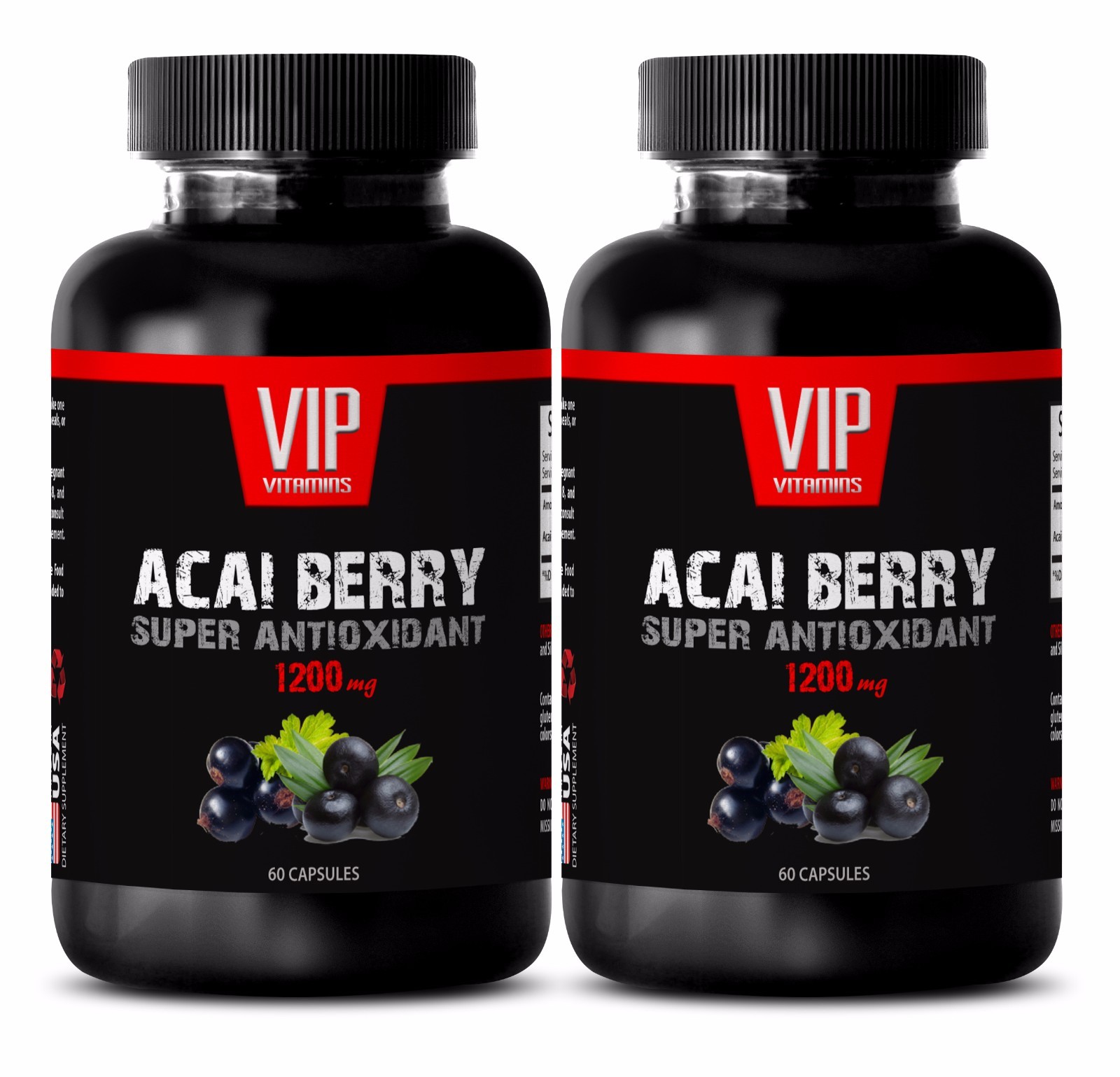 Antioxidant and immunity – PURE ACAI BERRY 1200MG – weight loss for men – 2 Bot