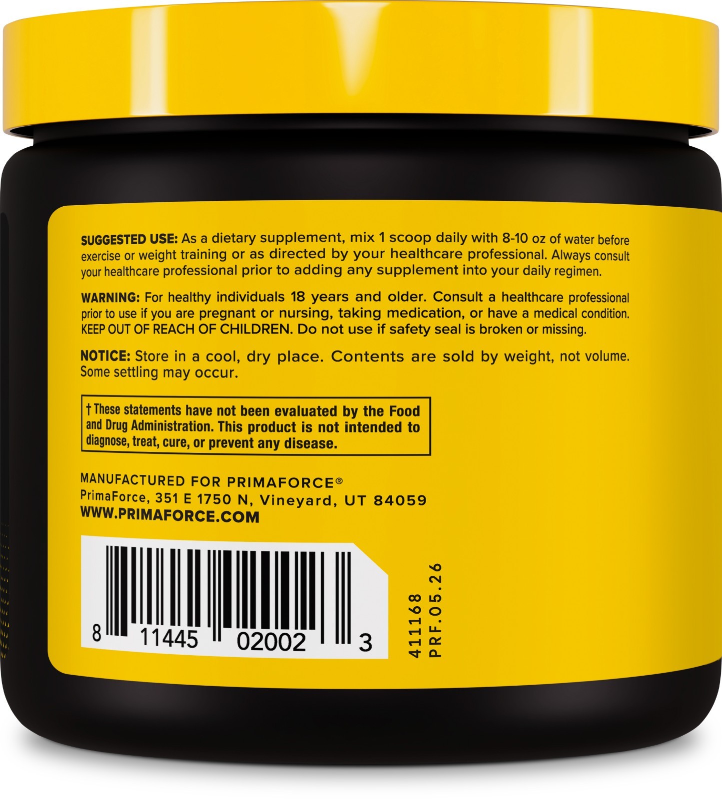 PrimaForce AAKG Arginine Powder, 250 grams (L-Arginine and Alpha-Ketoglutarate)