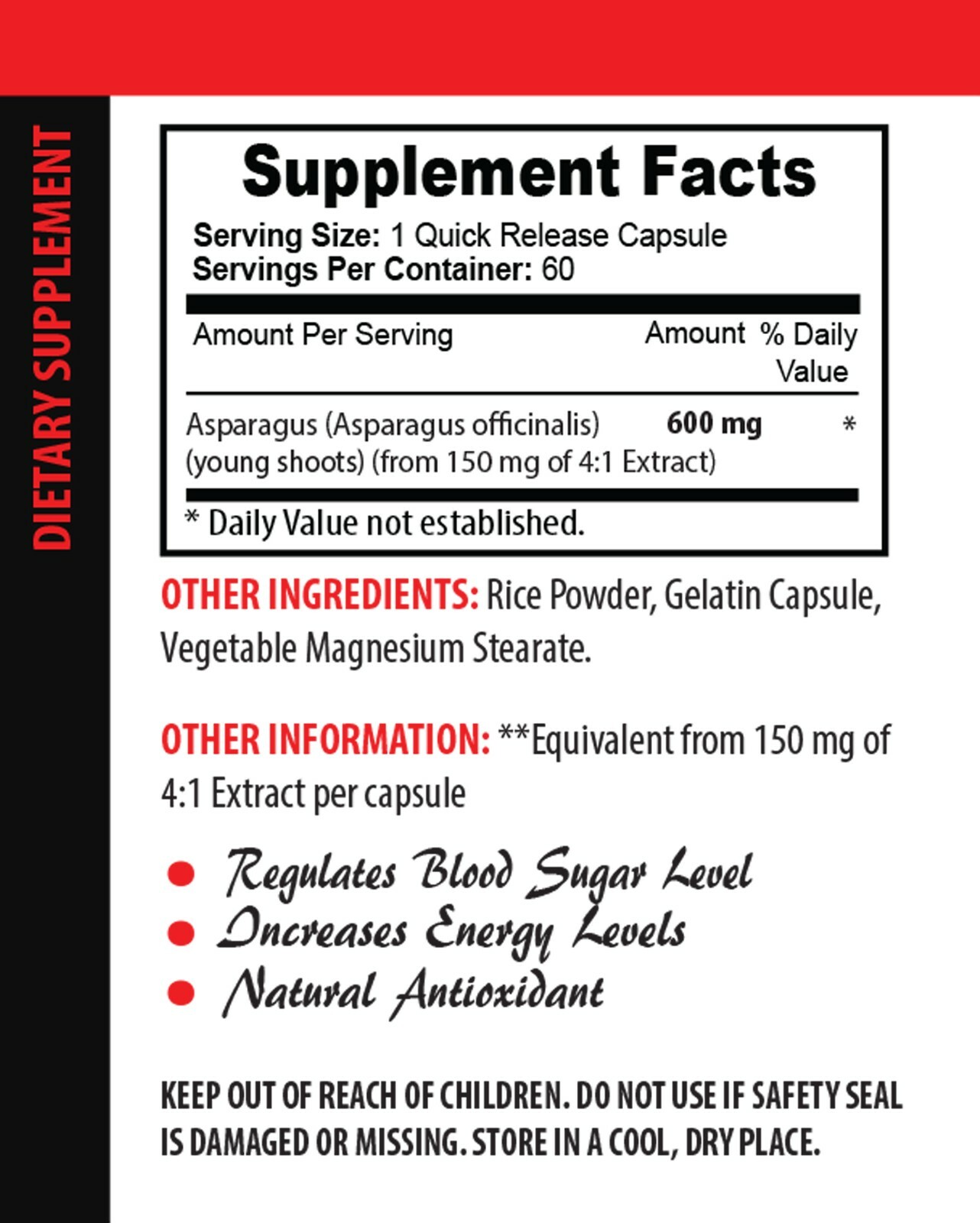 antioxidant revolution – ASPARAGUS YOUNG SHOOTS – blood sugar defense 3B