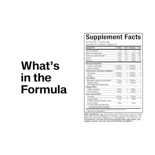 Pre-Workout Powder for Intense Energy & Muscle Pump – 30 Servings, 272g Mix