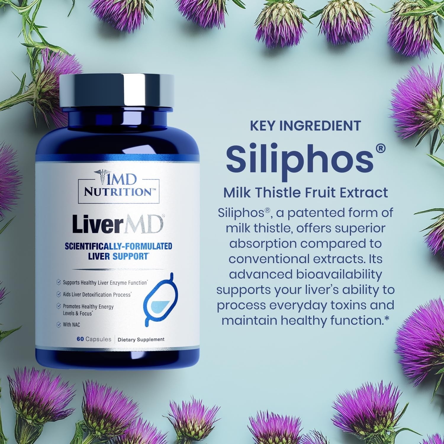 1MD Nutrition LiverMD – Liver Support Supplement | 60 Count (Pack of 1)