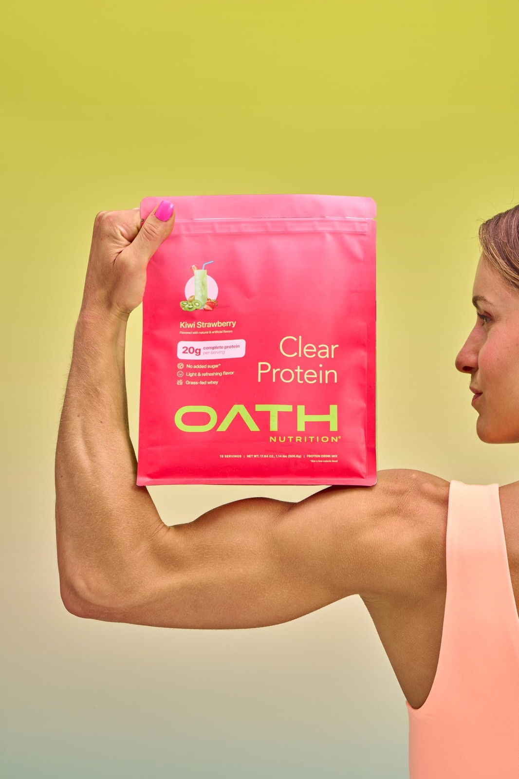 Clear Whey Isolate Protein Powder, Kiwi Strawberry, 20g Complete Protein per