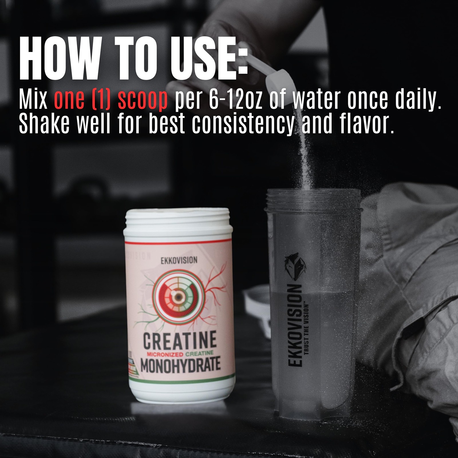 Ekkovision Creatine Monohydrate Powder, 100 Servings (Pack of 1), White