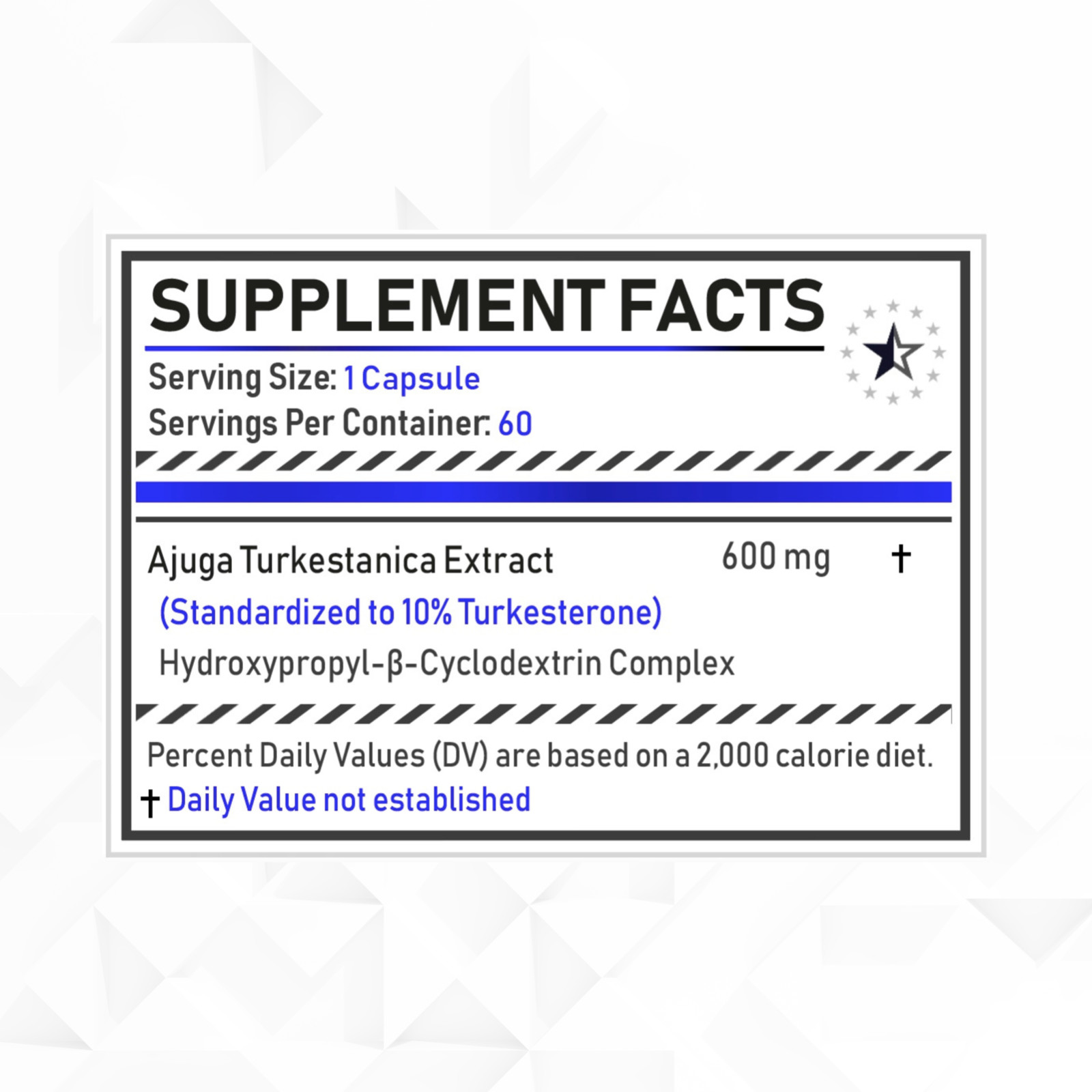 3 Pack (600mg) – Turkesterone 10% Complex with Hydroxypropyl-β-Cyclodextrin