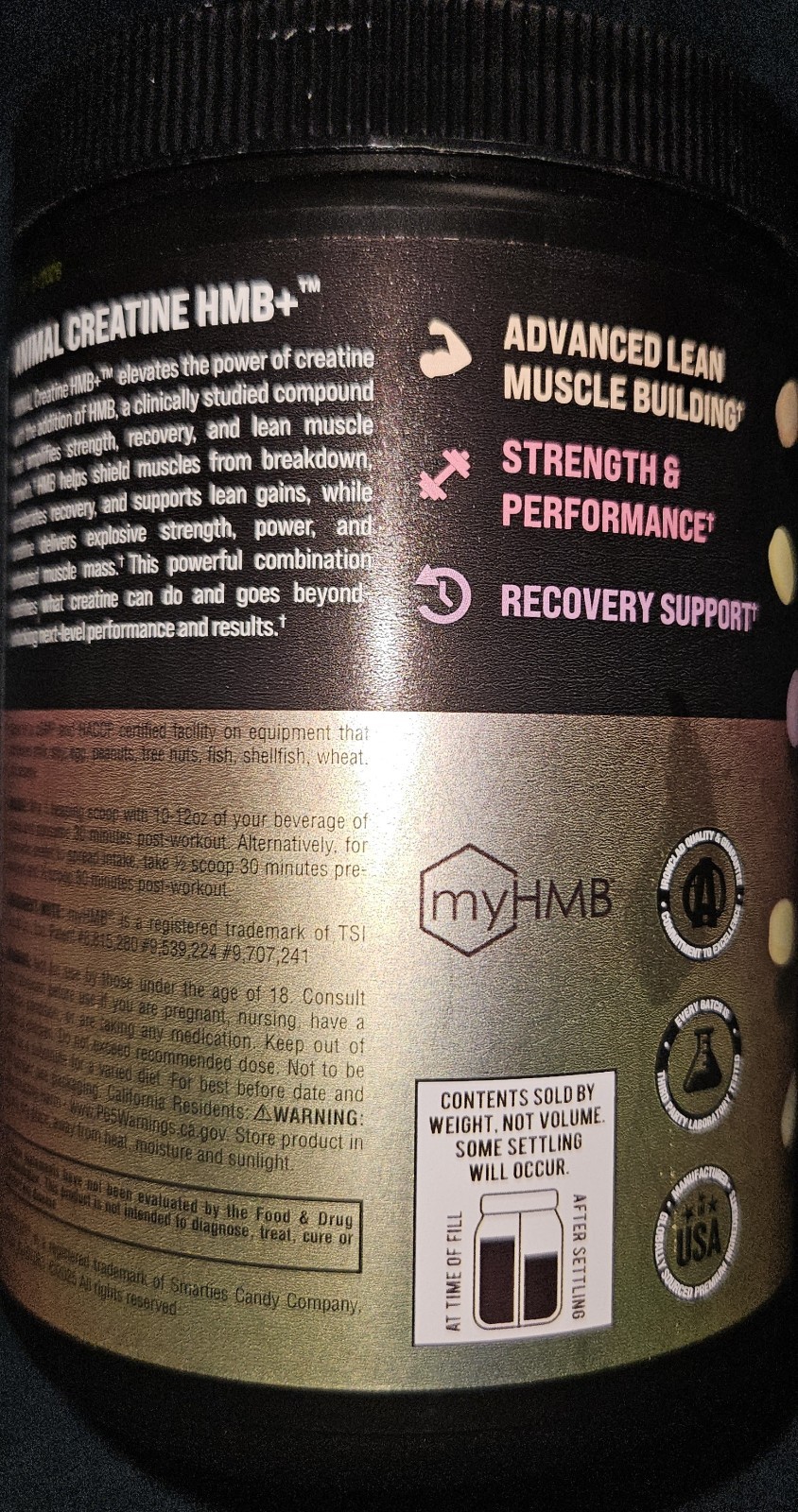 Animal Creatine Monohydrate Smarties Edition HMB+ Powder with Electrolytes 30S