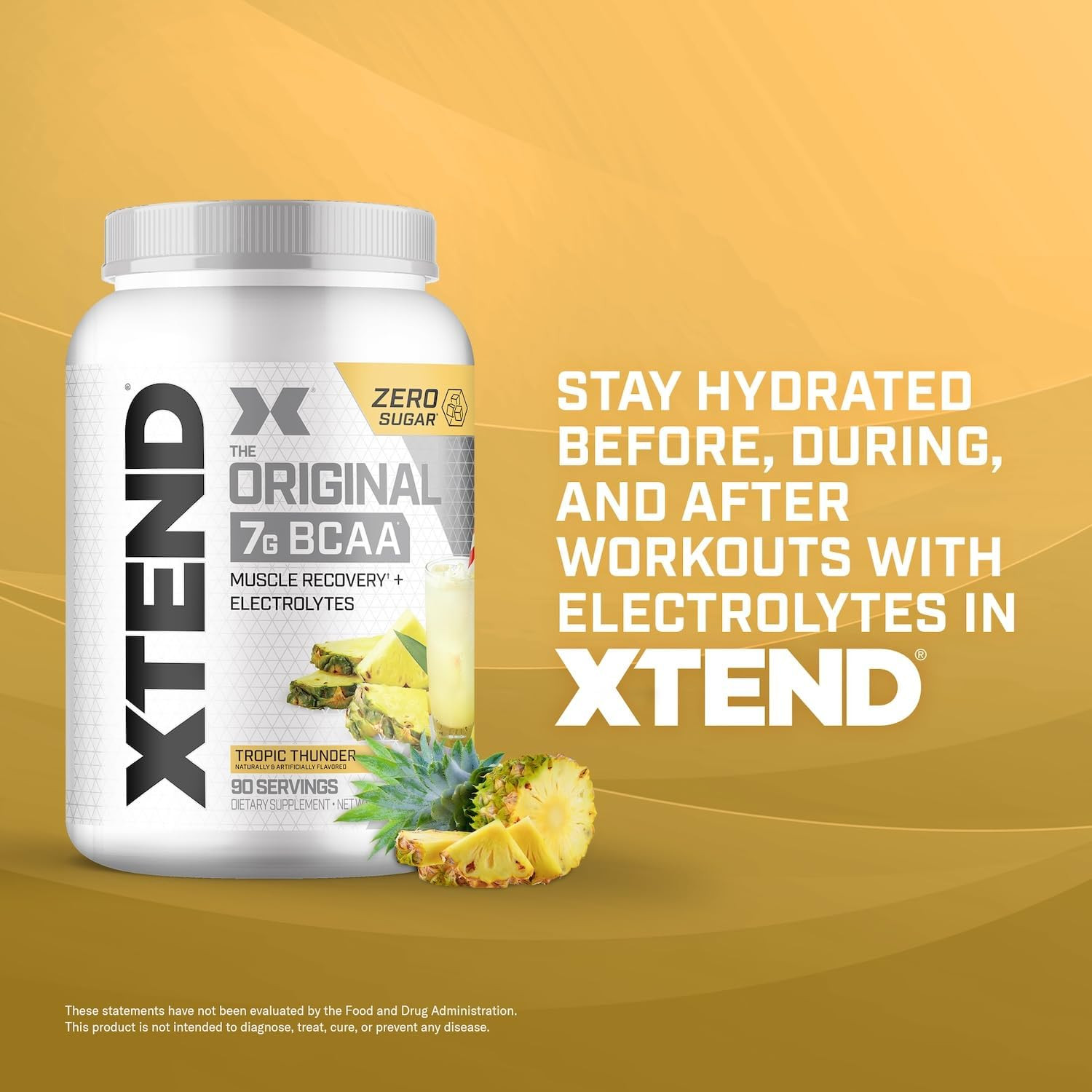 Original BCAA Powder, 7G Bcaas and 2.5G L-Glutamine for Muscle Recovery Hydratio