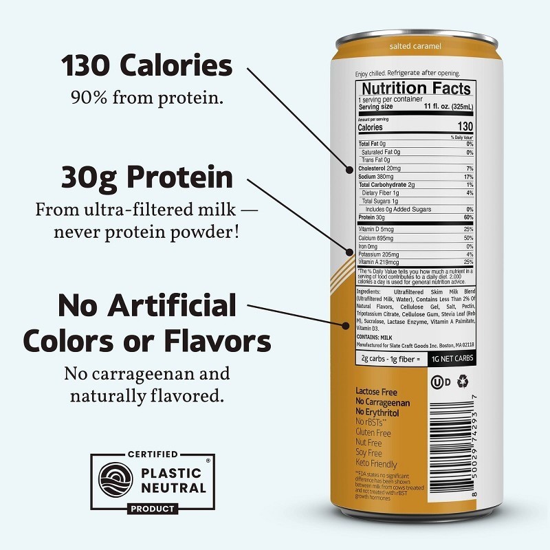 Salted Caramel Ultra 30g Protein Shake Cans – 11 fl oz/4pk: Nutritional Drink,