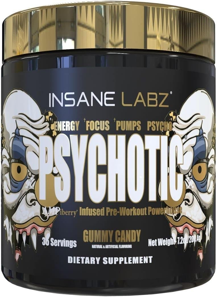 Insane Labz PSY-CHO-TIC GOLD Extreme Pre-Workout Energy Focus Pumps 35 Servings