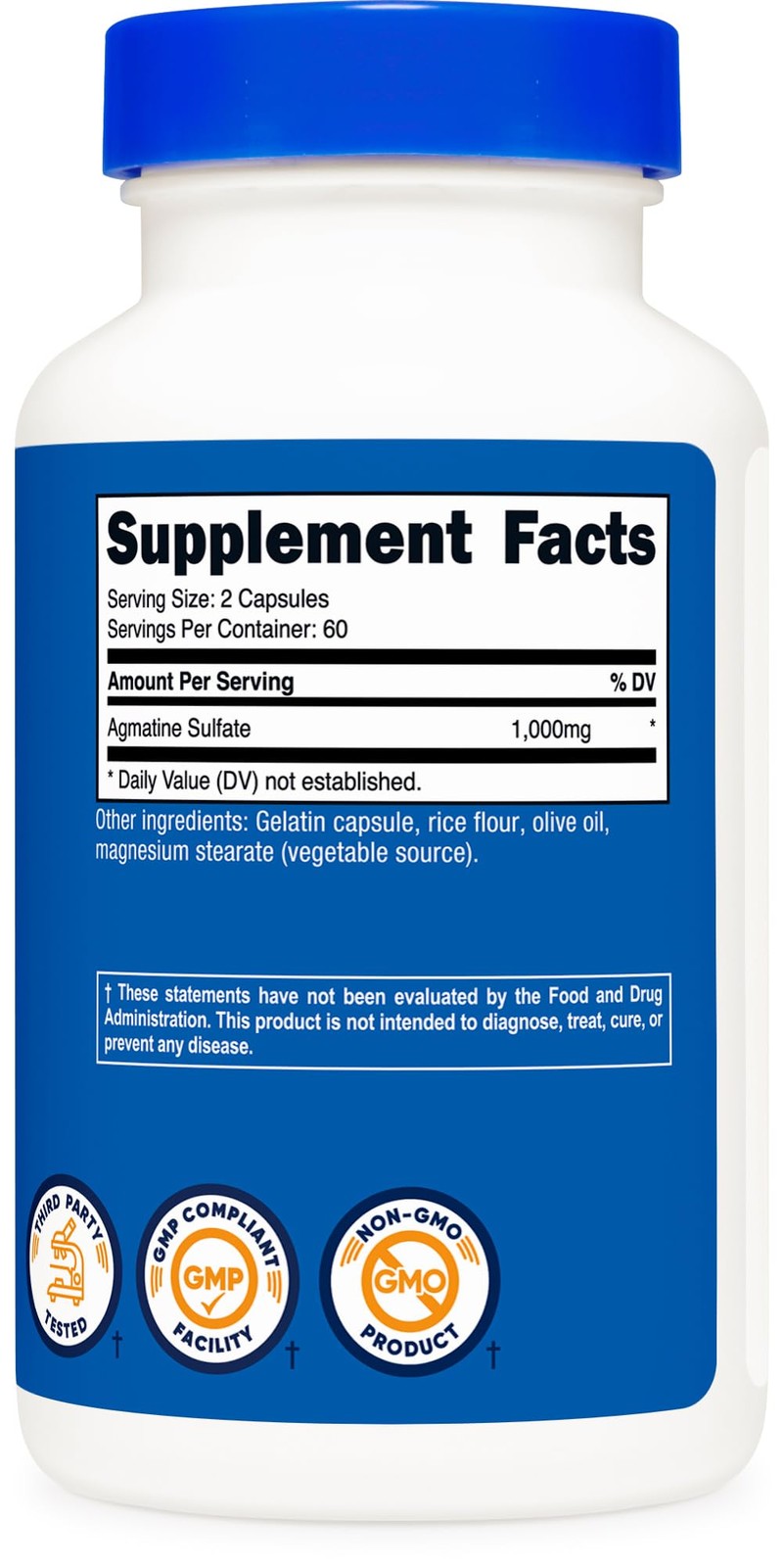 Nutricost Agmatine Sulfate 1000mg, 120 Capsules – 120 Count (Pack of 1)