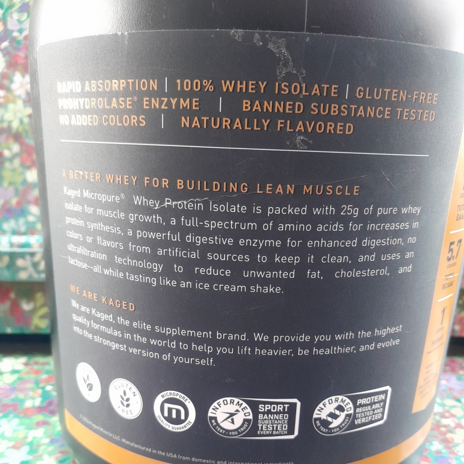 KAGED Whey Protein Isolate, Chocolate PEANUT BUTTER 3 lb (1.36 kg)