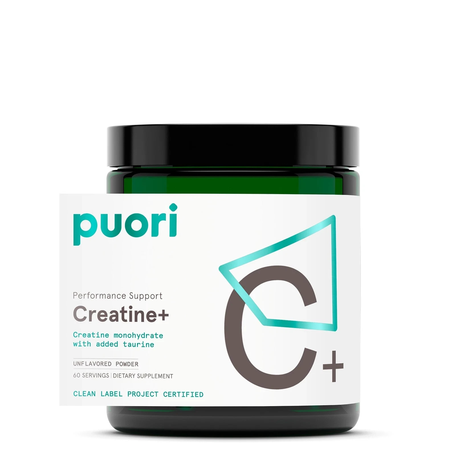 Puori Creatine Monohydrate Powder w Taurine Unflavored 60 Servings Muscle