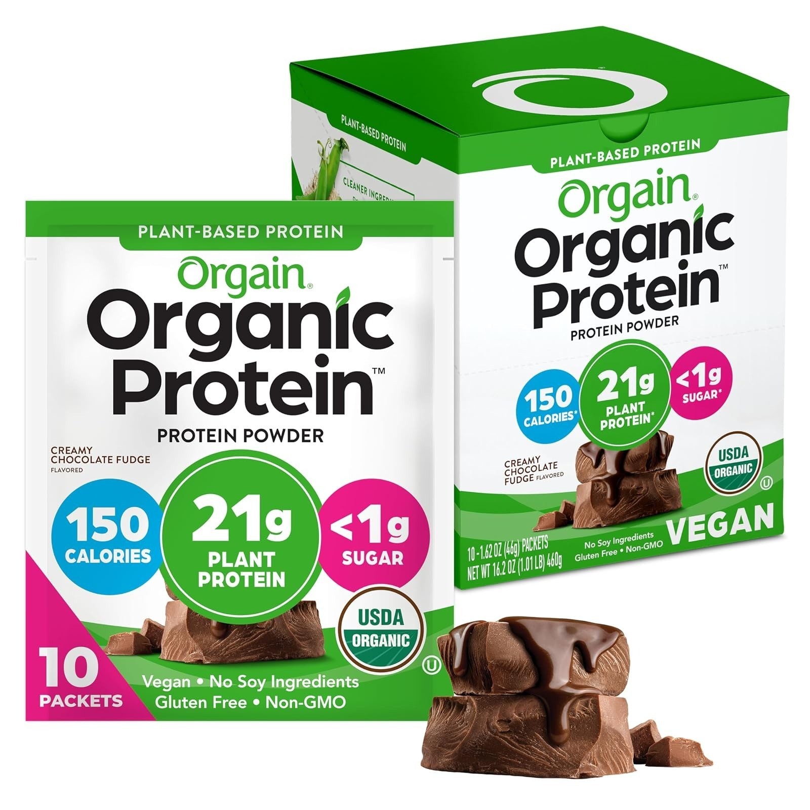 Orgain Organic Vegan Protein Powder, Vanilla Bean, 21g Protein, 2.03 lb