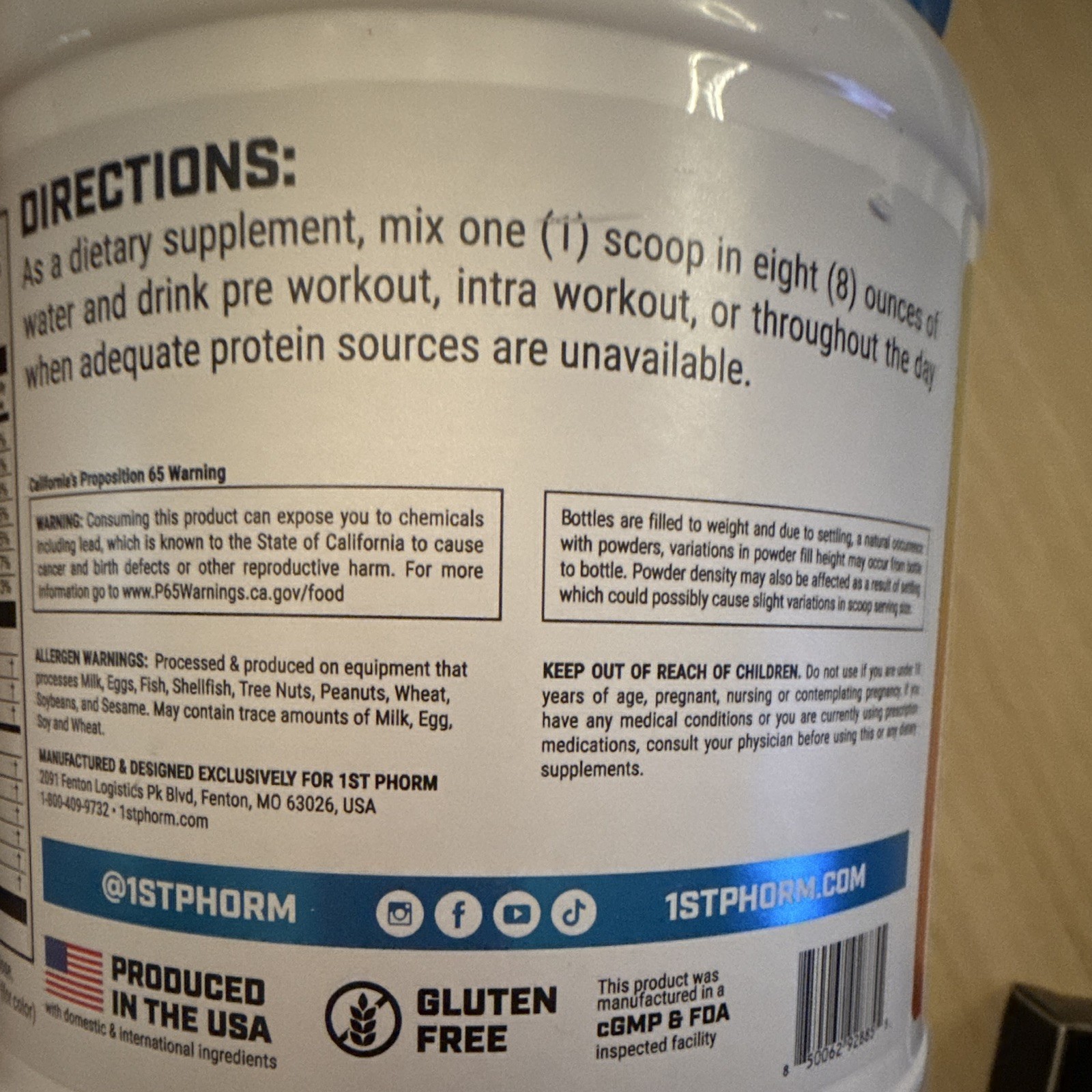 1st Phorm EAA Essential Amino Acids Powder, Tropical Mango, Gluten-Free