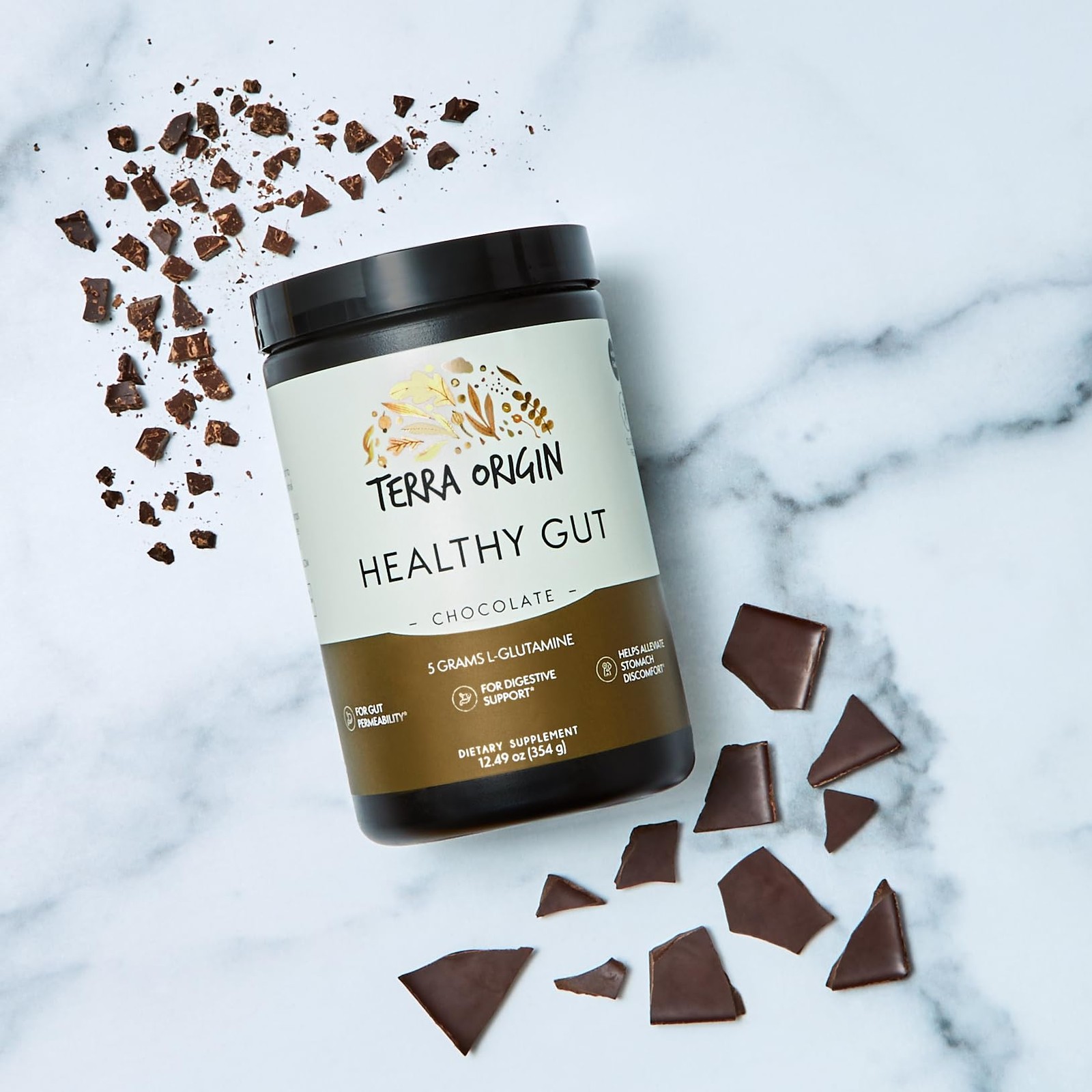 Healthy Gut Chocolate | 30-Servings with L-Glutamine, Zinc, Glucosamine, Slip…