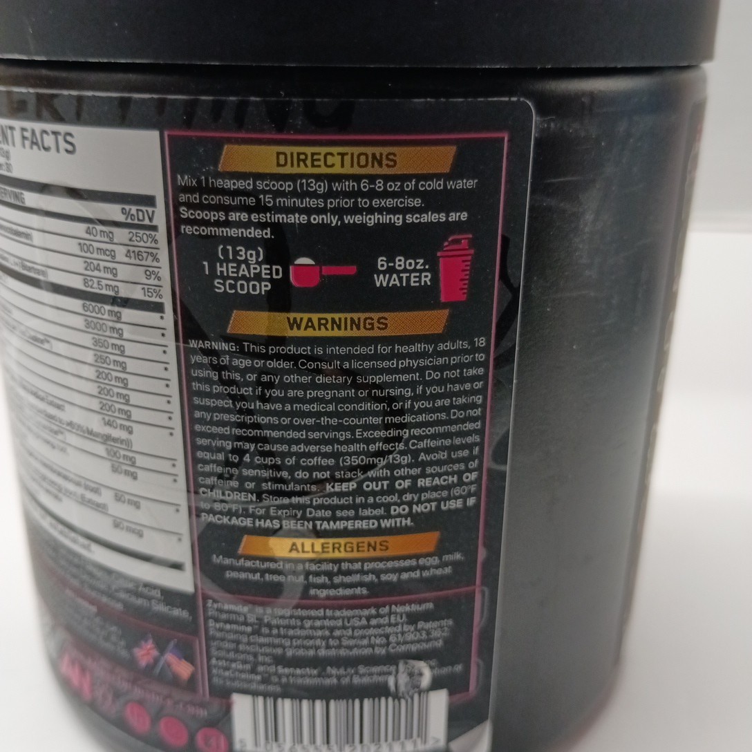 Abe All Black Everything Pre Workout Powder Baddy Berry 13.75oz 30 Servings 6/26