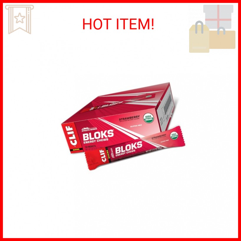 CLIF BLOKS – Strawberry Flavor – Energy Chews – Non-GMO – Plant Based – Fast Fue