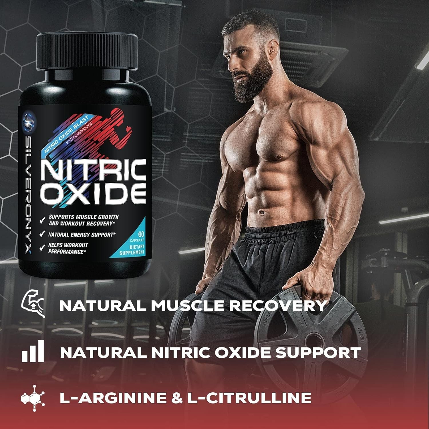 Oxido Nitrico y L-arginina Extra Fuerte Para Aumentar La Energia Muscular 60 Ct