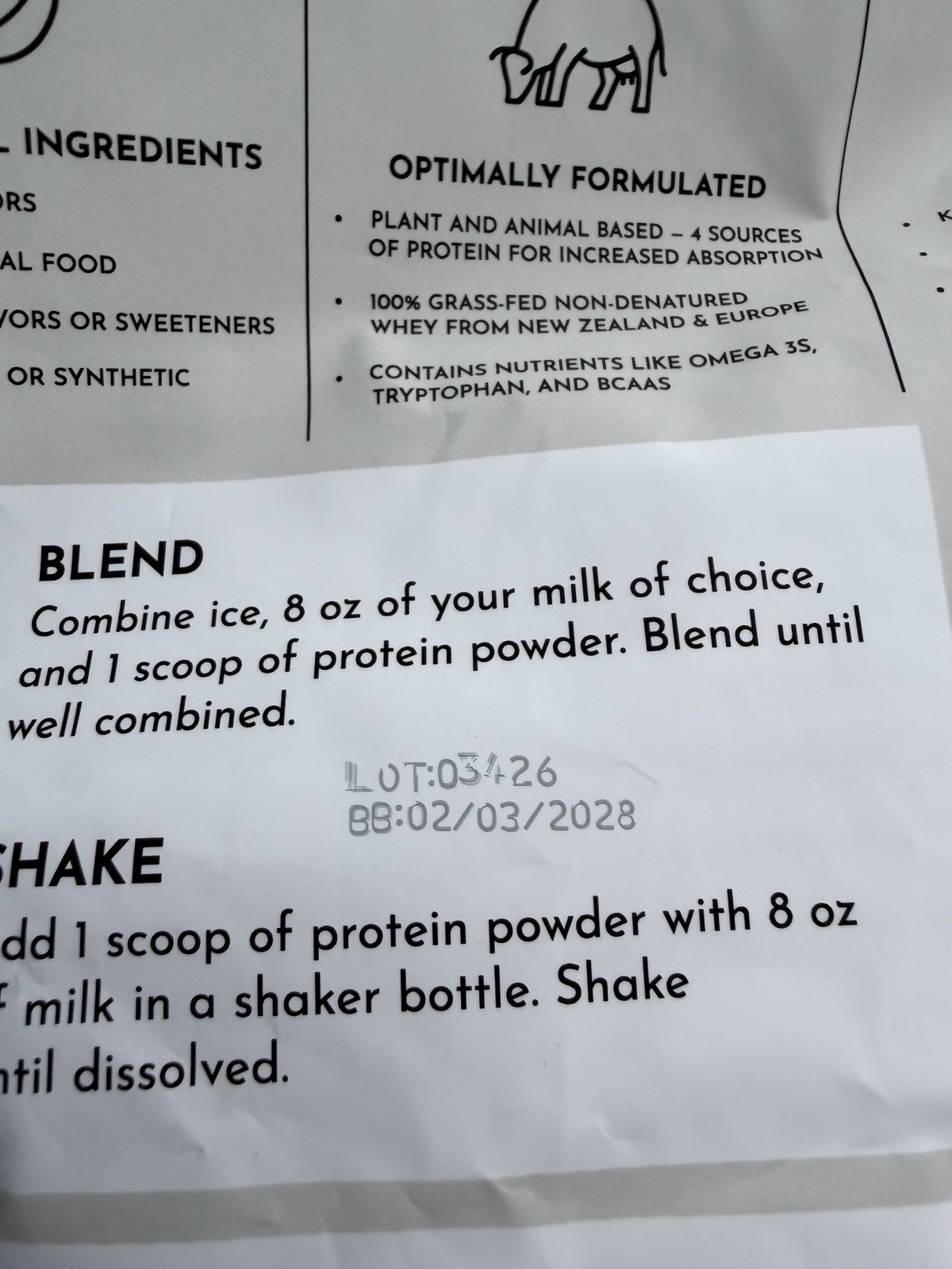 Just Ingredients Vanilla Bean Protein Powder Keto Friendly NSF Certified 1.8 lb