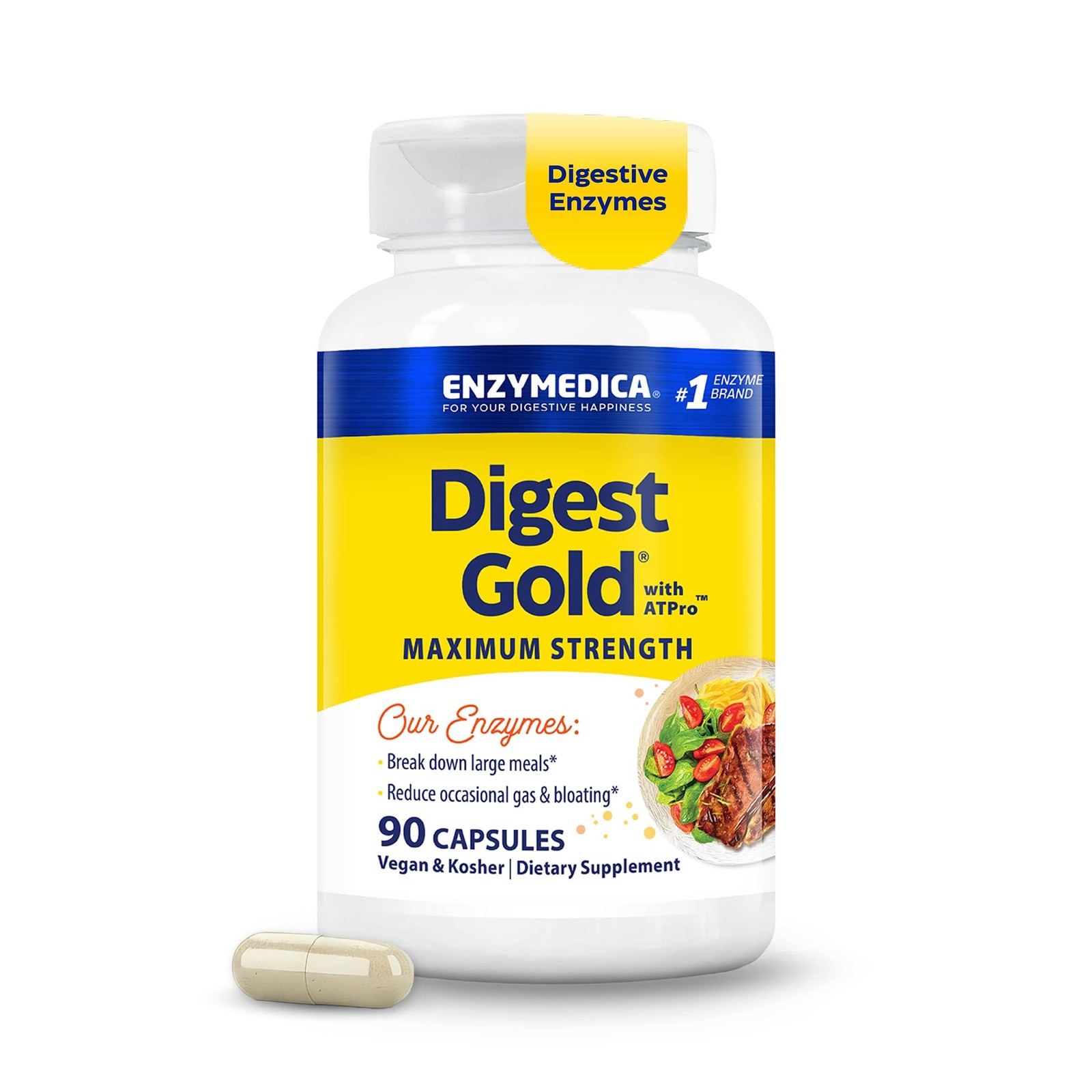 Enzymedica Digest Gold, Maximum Strength, ATPro Energy 90 Count, No Color