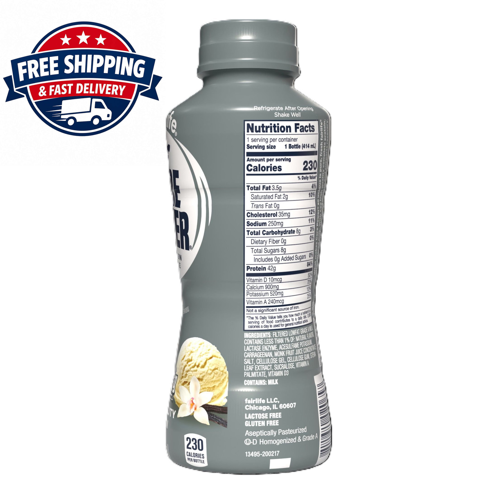 Core Power Elite High Protein Shake, Vanilla, 42g Bottle, 14oz, 12 Pack