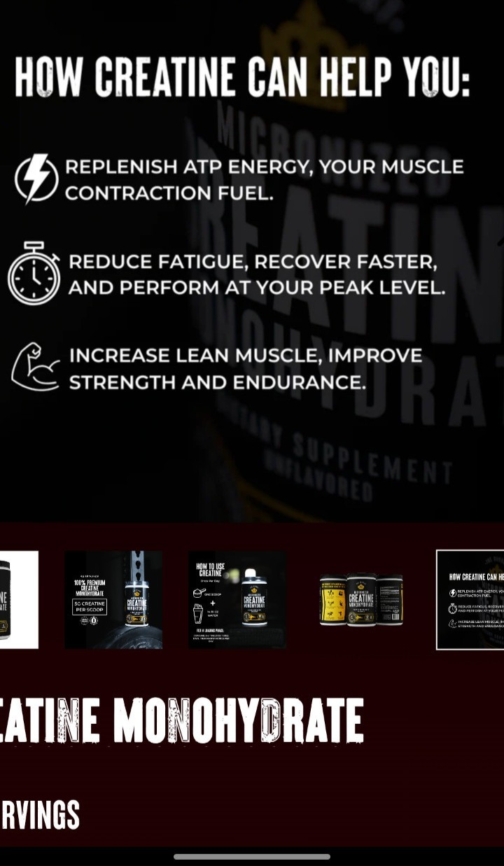 Creatine Monohydrate Powder – Muscle Growth Supplement – 90 Servings 15.87 OZ