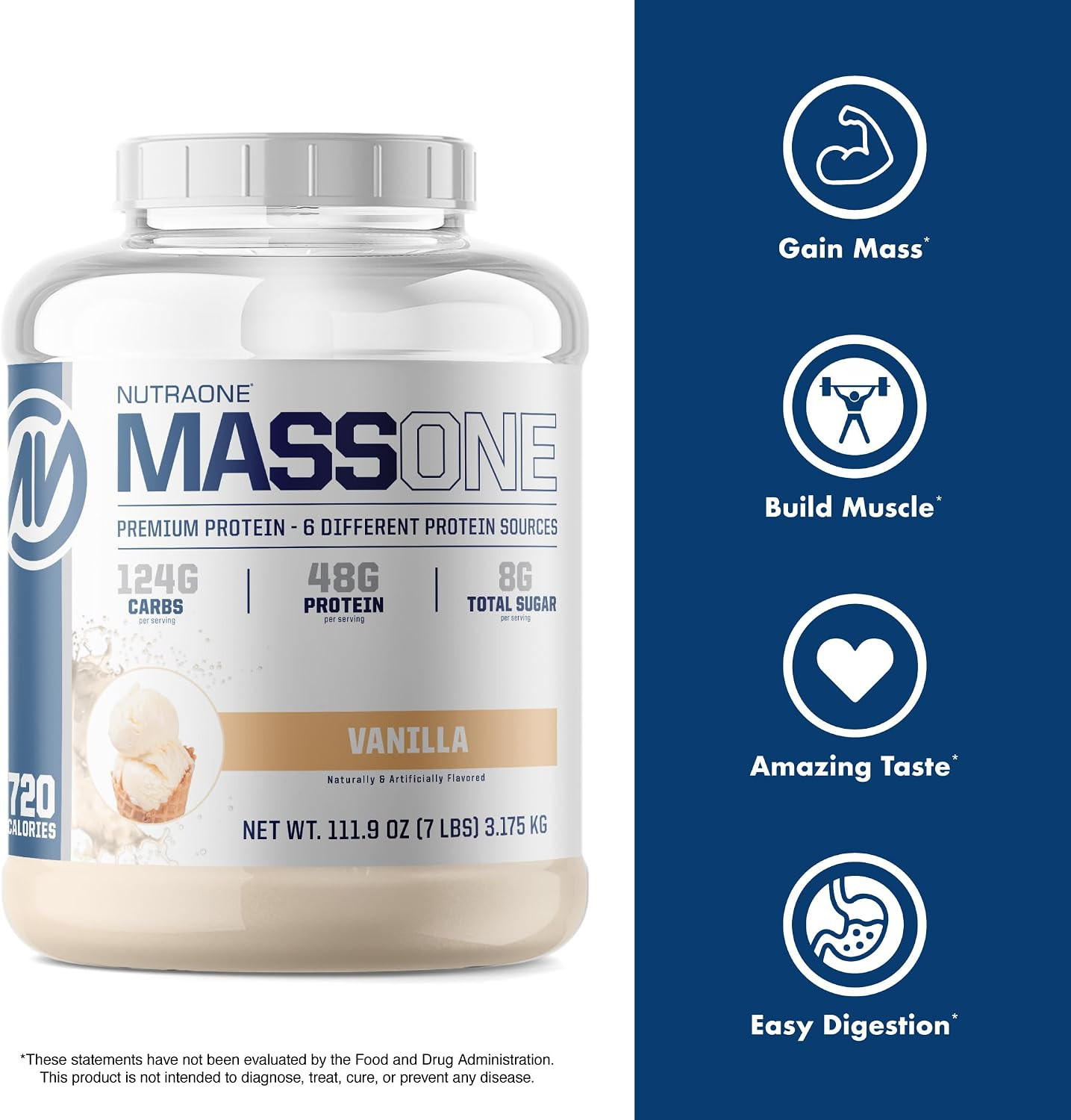Massone Mass Gainer Protein Powder Gain Weight Protein Meal Replacement (Gourmet