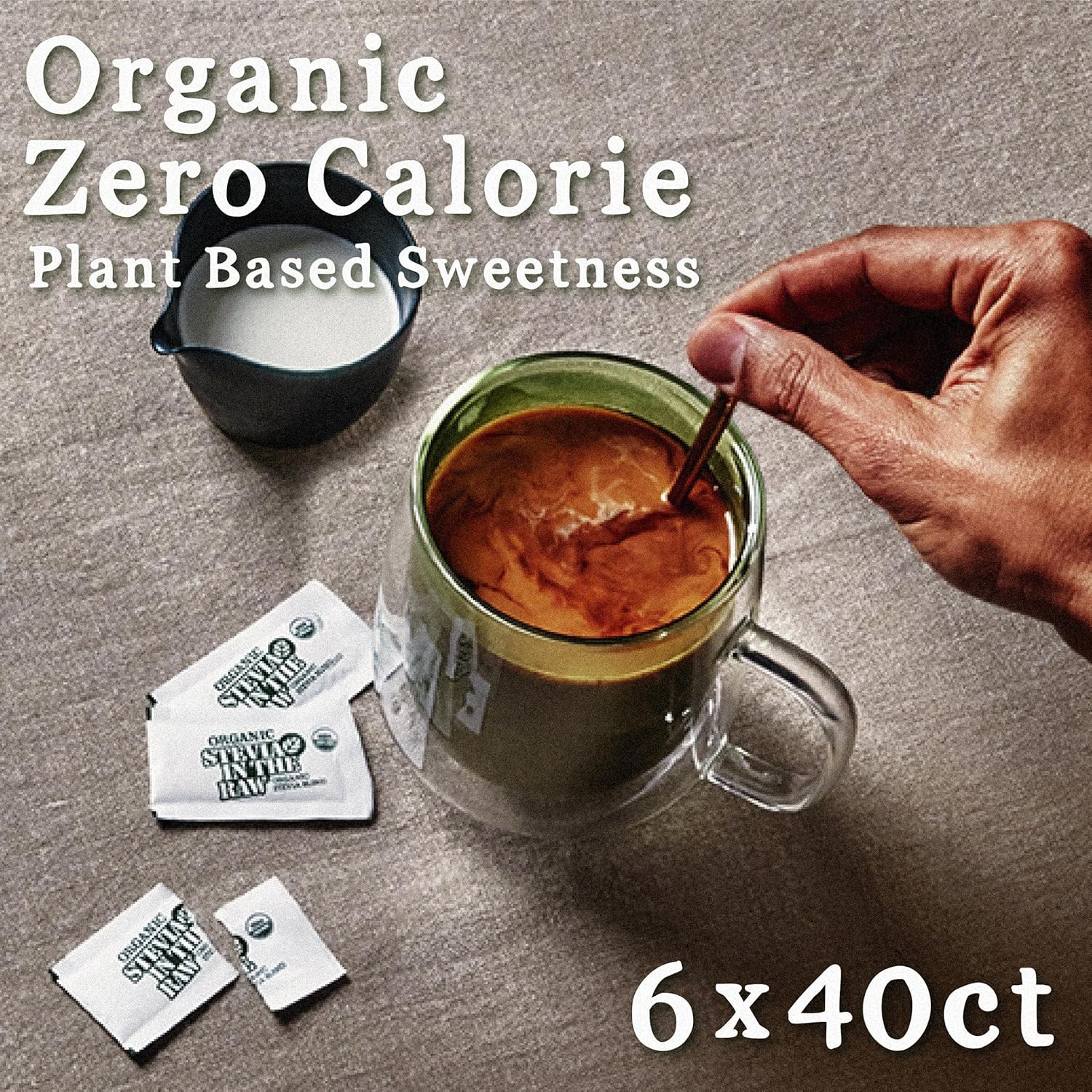 Organic Stevia In The Raw, Plant Based Zero Calorie 40 Count (Pack of 6)