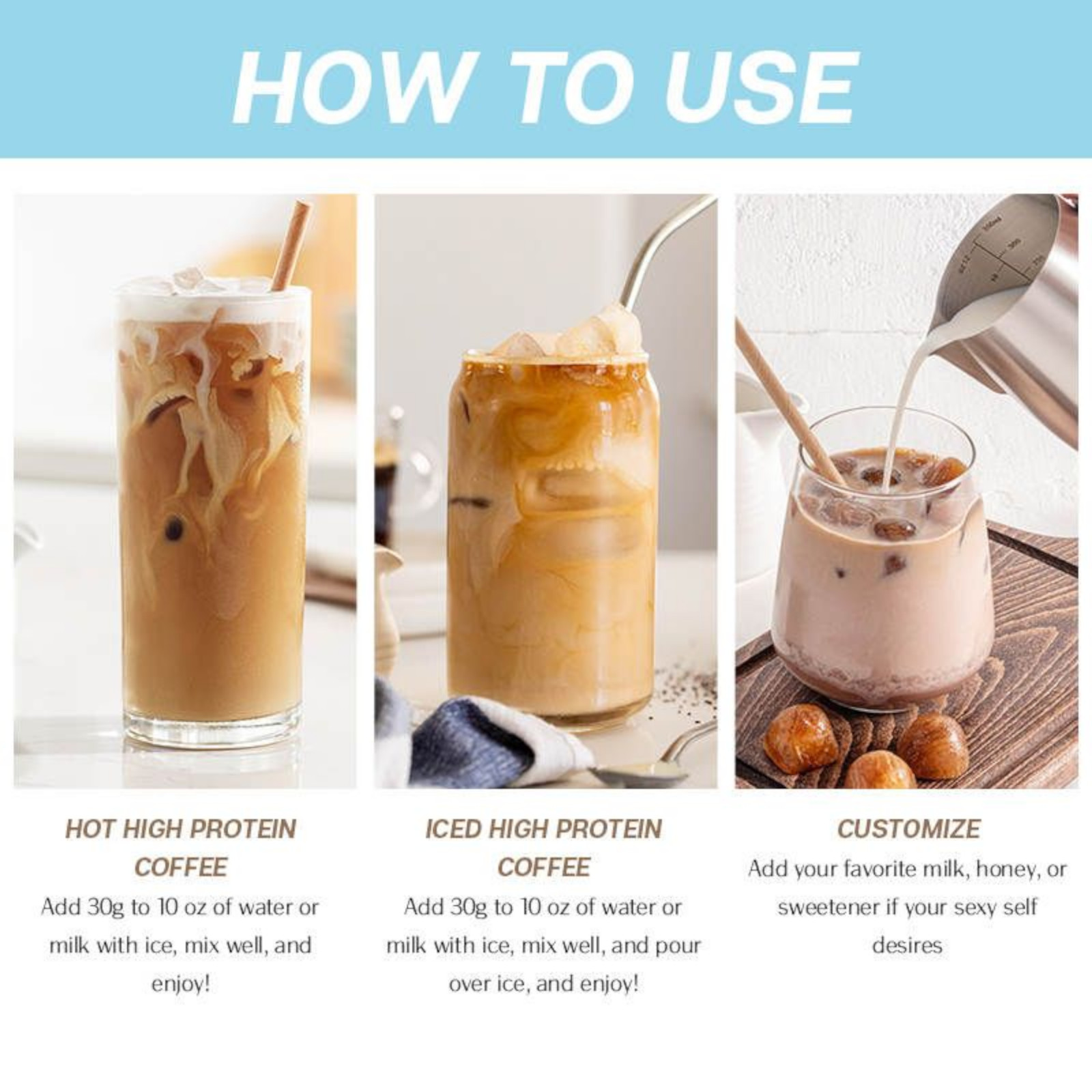 Jooso High Protein Iced Coffee, vanillaflavor, 15.87 oz (450g)