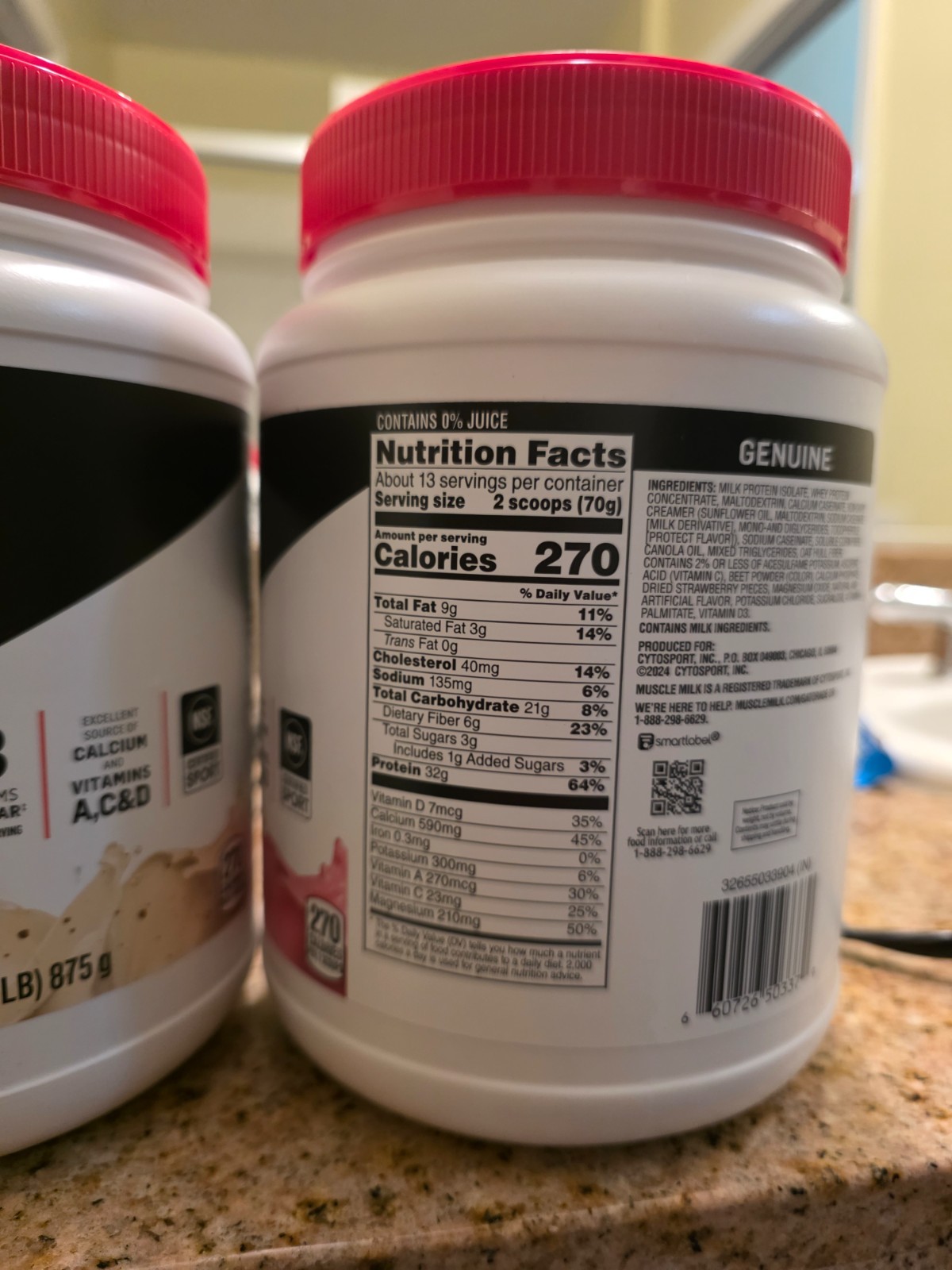 Muscle Milk Genuine Protein Powder Strawberries N Creme 32g Protein exp 10/2027