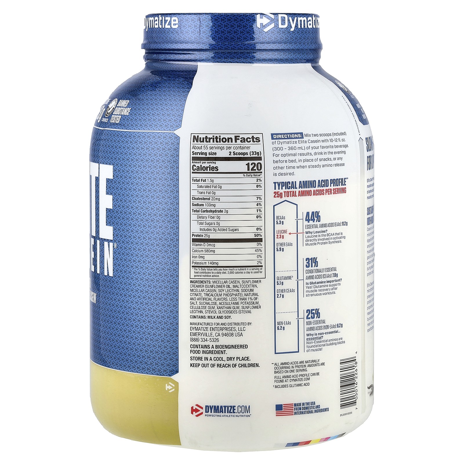 Elite Casein, Smooth Vanilla, 4 lb (1.8 kg)