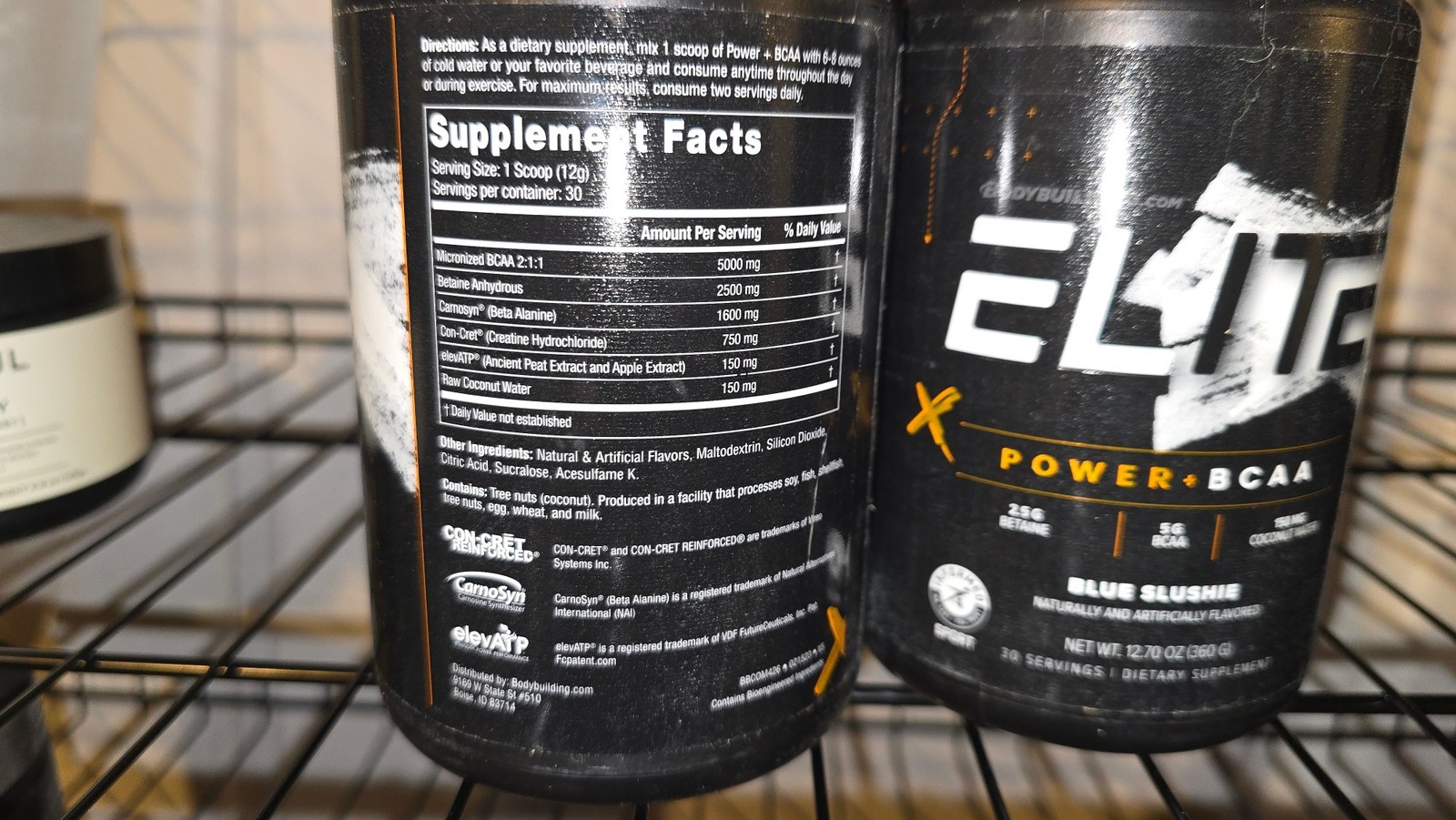 2 Pack Bodybuilding.com Elite Power BCAA Betaine Blue Slushie Exp 03/27
