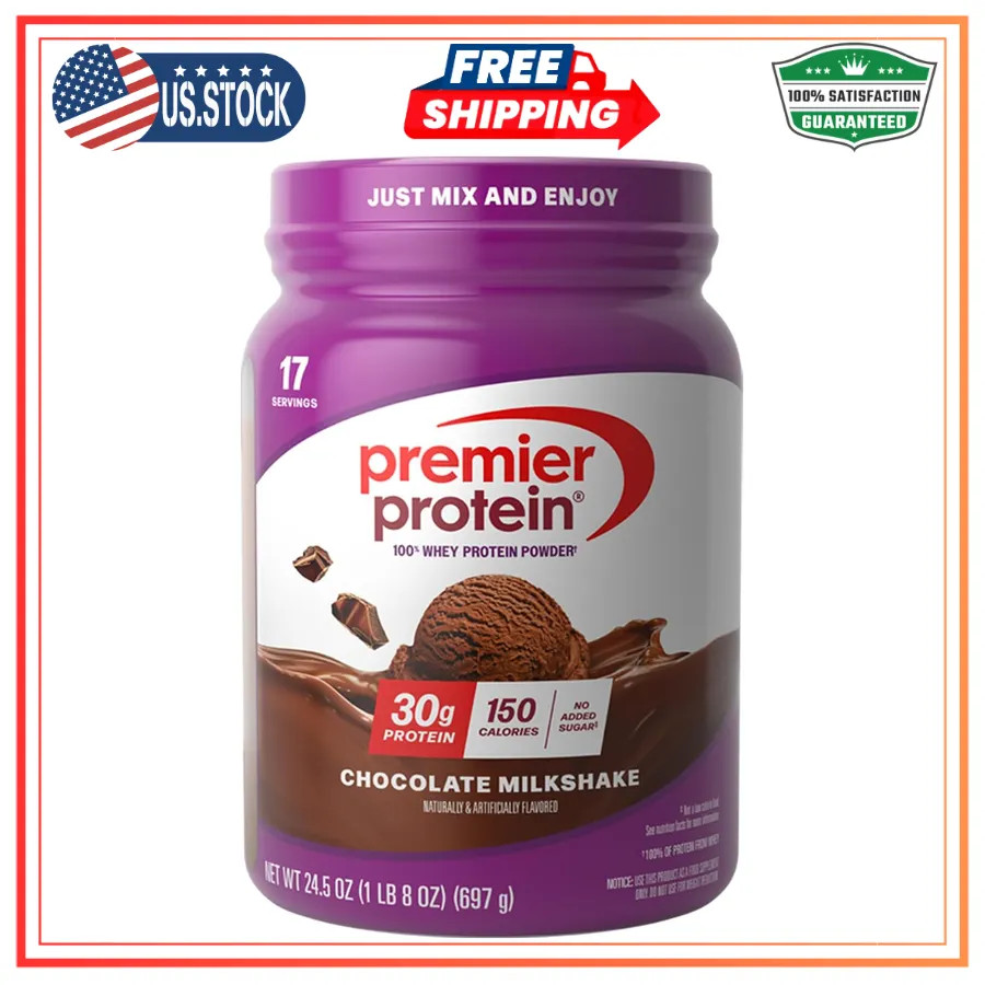 Premier Protein Powder Chocolate 100% Whey 30g Protein 1.44 lb Gluten Free