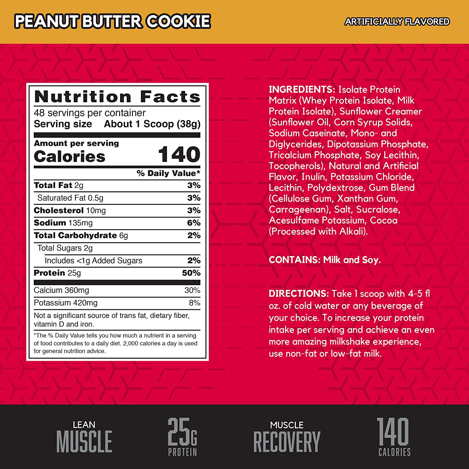 BSN SYNTHA-6 Isolate Protein Powder, Peanut Butter Cookie, 48 Servings