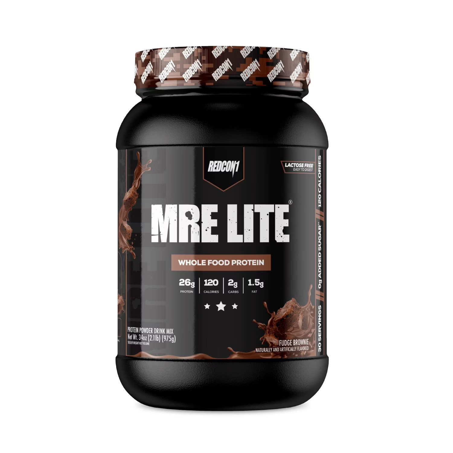 Redcon1 MRE Lite Whole Food Protein Powder, Fudge Brownie, 2.1 Pounds