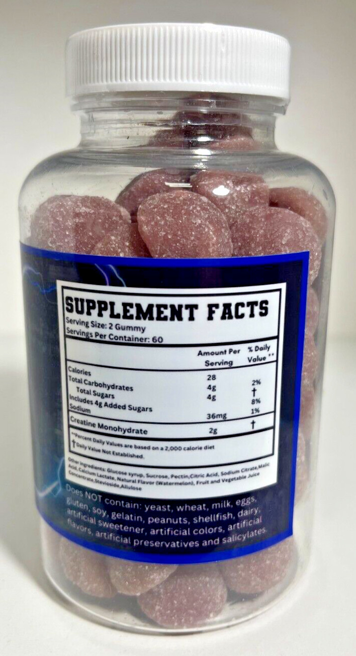 War Dog Creatine Gummies 2000mg Creatine Chews Lean Muscle 60 Count 2 Flavors