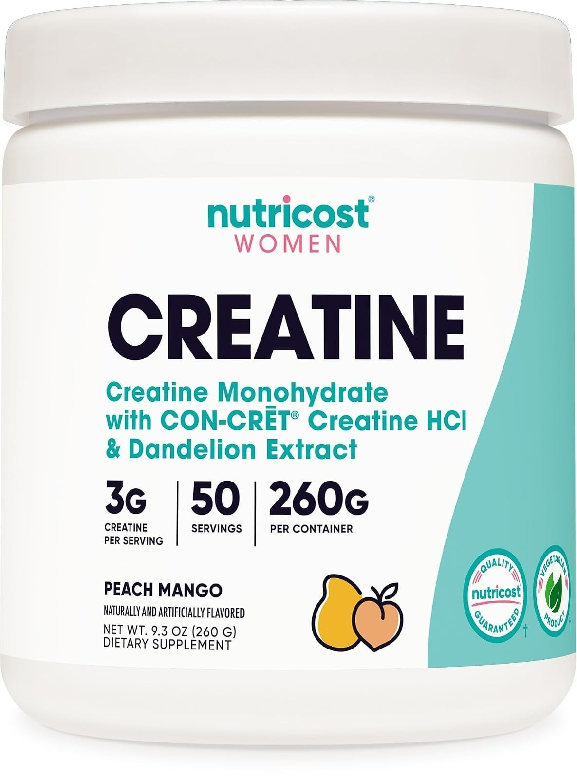 Nutricost Creatine Monohydrate Powder for Women 50 Servings Unflavored
