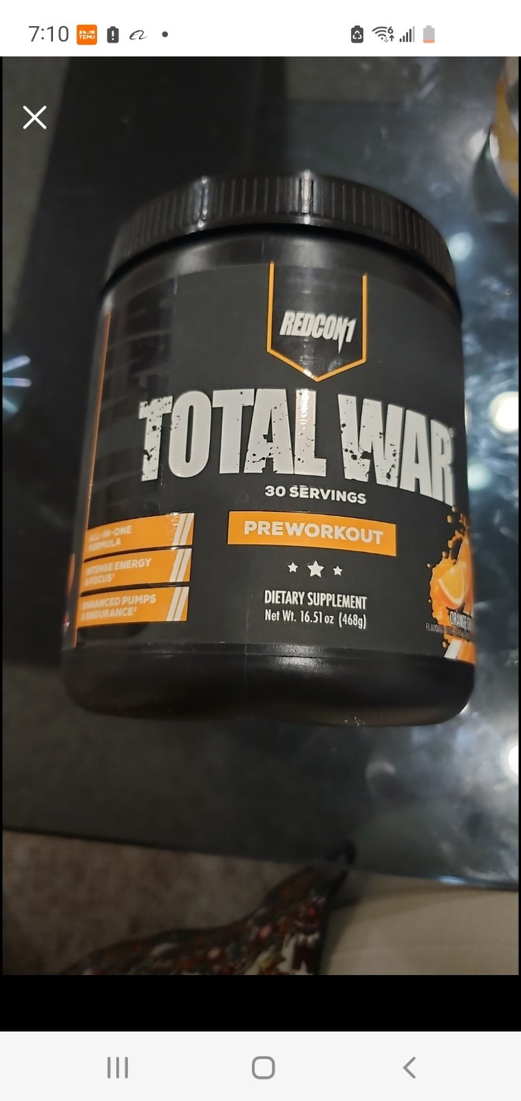 REDCON1 TOTAL WAR PREWORKOUT 30 Servings Sustained Energy Endurance Pumps Focus