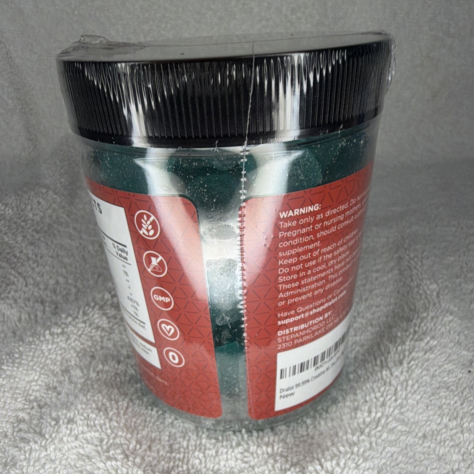 DRALOT Creatine Monohydrate Gummies Raspberry 2000mg 120 ct Vegan