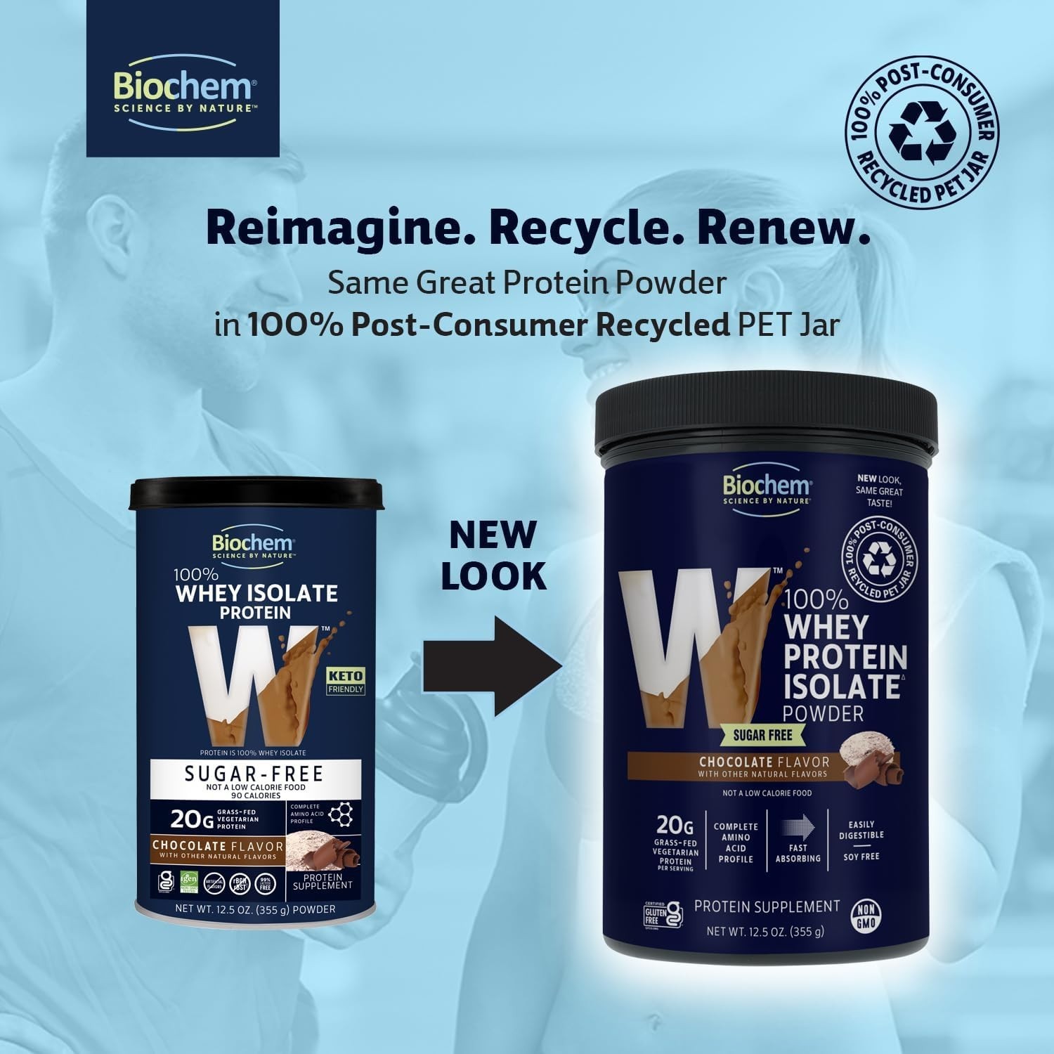 High-Quality 100% Whey Protein Powder – Sugar-Free and Keto Friendly 12.5oz