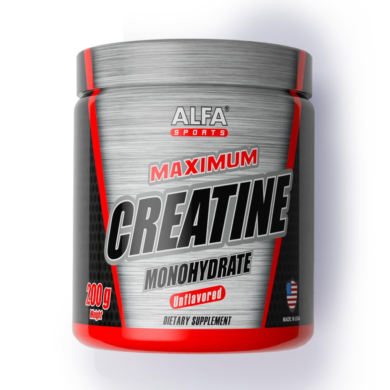 Alfa Sports Creatine Powder Formula – Unflavored, Pure 7.05 Ounce (Pack of 1)