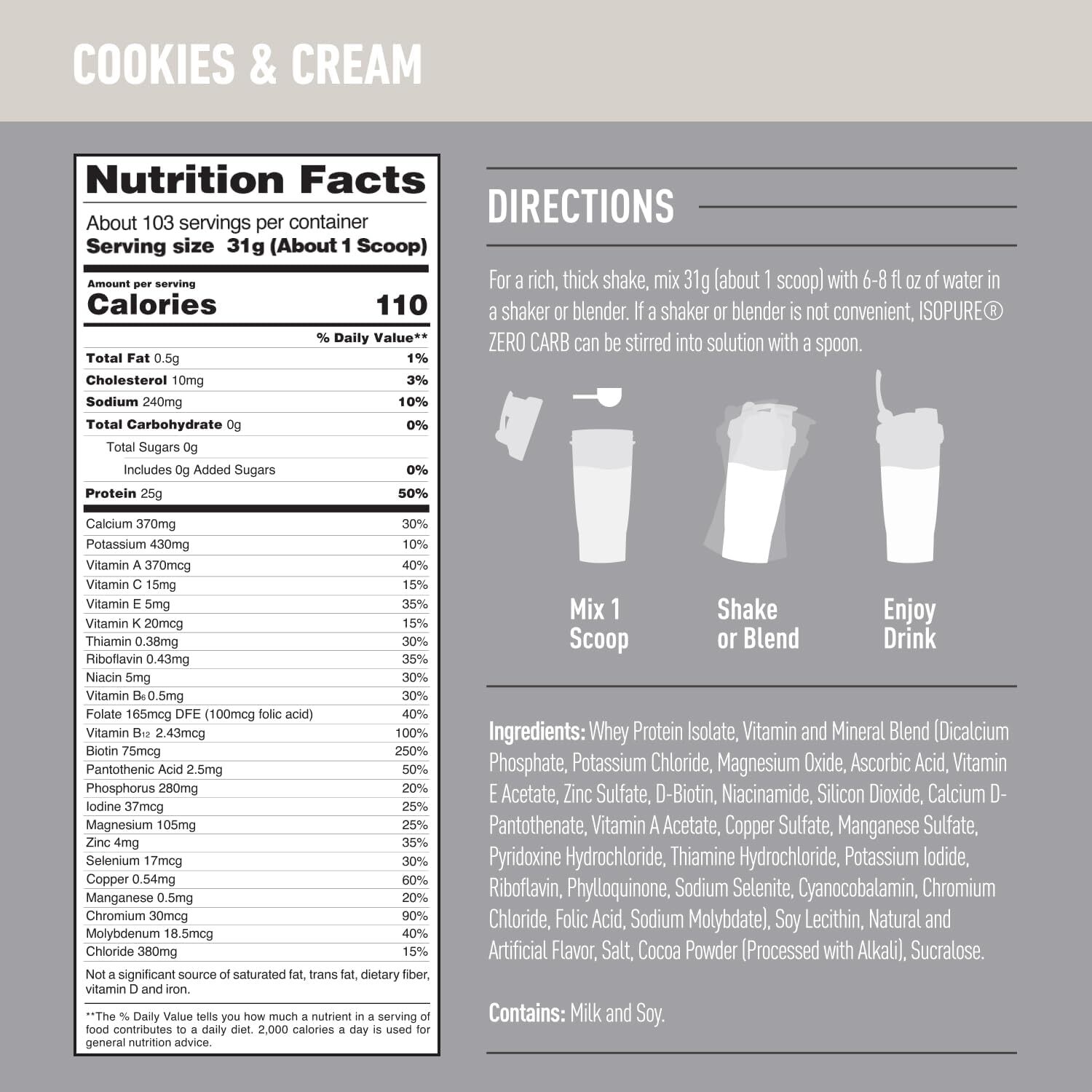 Nature’s Best Isopure Zero Carb Whey Protein Isolate 7.5lb NEW BAGS 4 Flavors