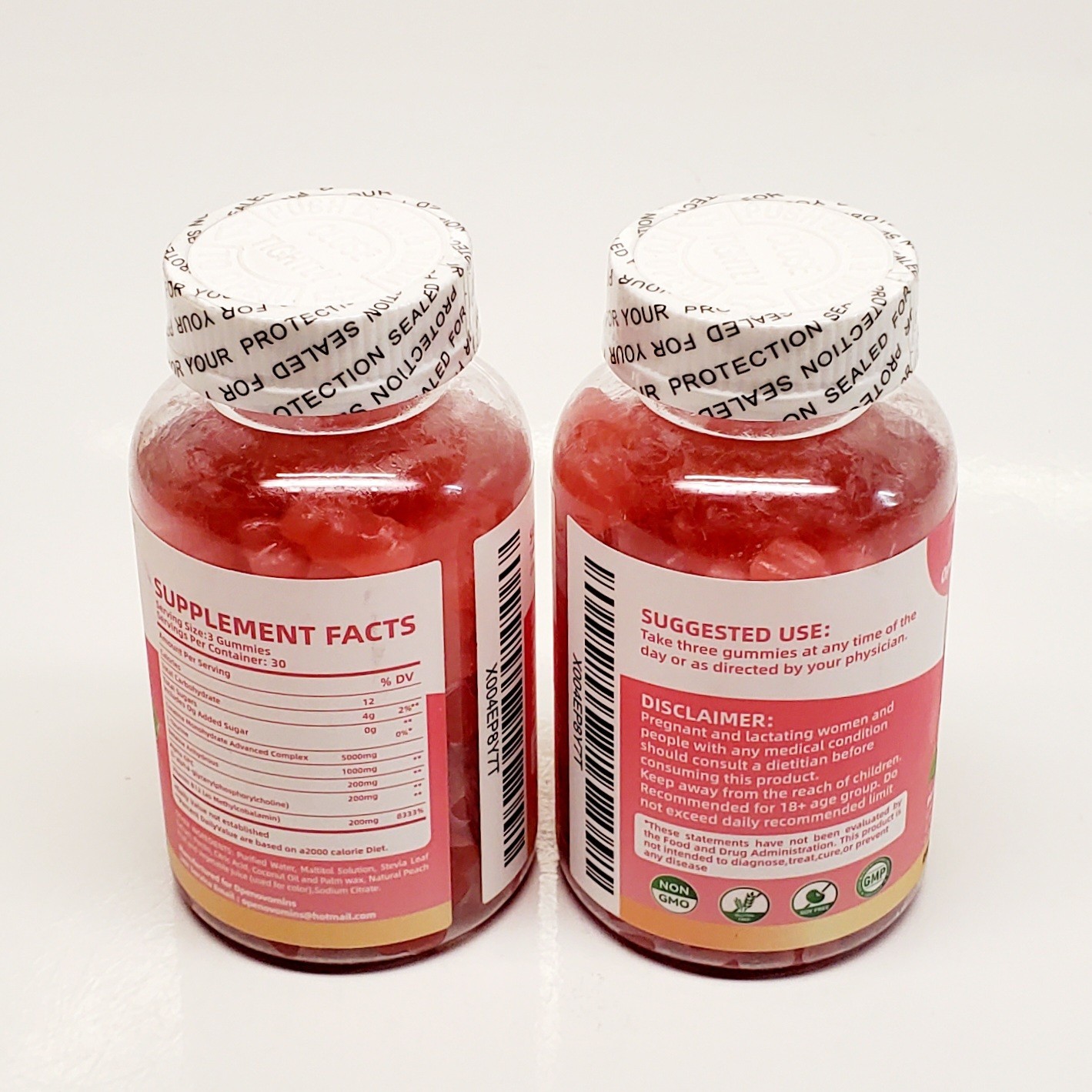2ct Creatine Monohydrate Gummies 6400mg Peach Flavor- High Absorption-Sugar Free