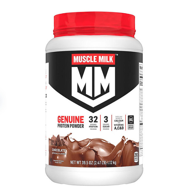 Muscle Milk Genuine 32g Whey Protein Powder, Chocolate 2.47 lbs.